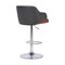 Armen Living Toby Gray Faux Leather Adjustable Height Swivel Walnut Wood and Chrome Bar Stool LCTOSWBAWAGR - alternate 4